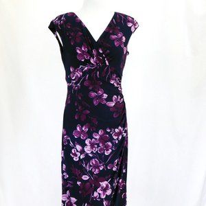 American Living navy purple floral dress size 6
